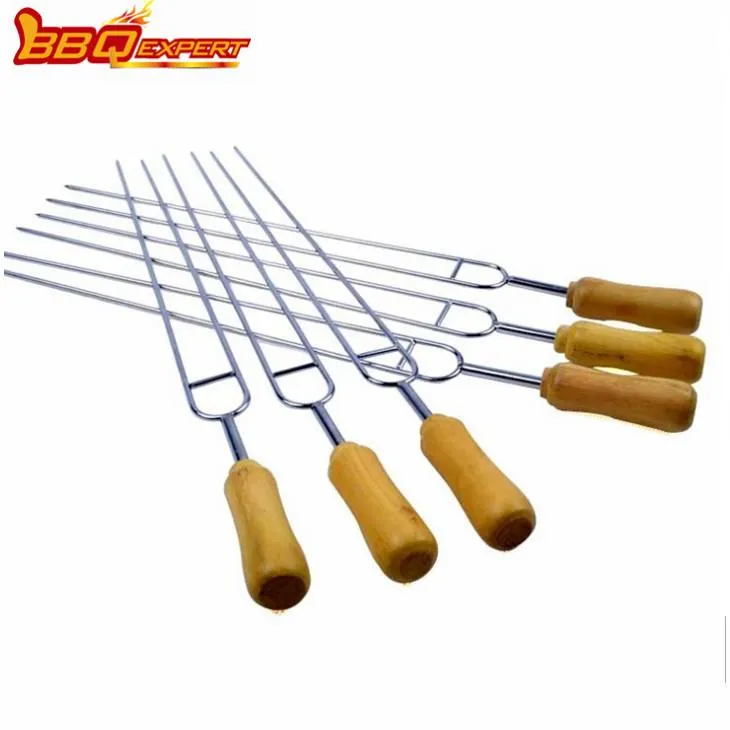 Bâtonnets de brochette de barbecue anti-brûlure de type U avec 2 broches