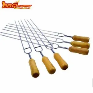 Bâtonnets de brochette de barbecue anti-brûlure de type U avec 2 broches