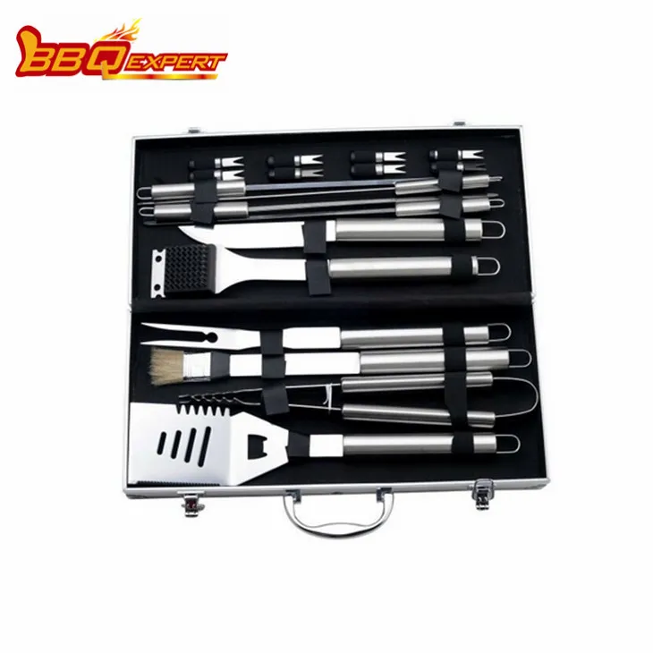 Ensemble de gril d'outils de BBQ de l'accessoire 18PCS d'acier inoxydable